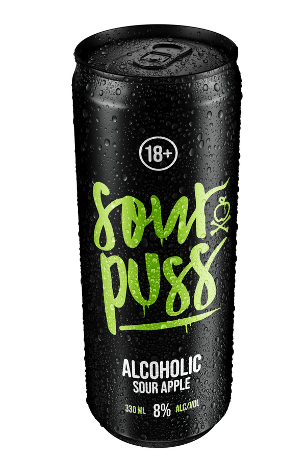 Sour Puss RTDs Sour Apple 8% abv carton 24