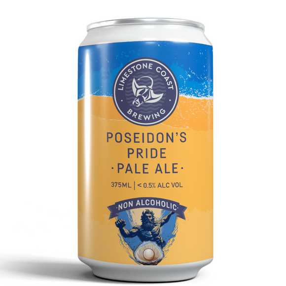 Limestone Coast Brewing Poseidon's Pride Non Alc Pale Ale 375mL Cube (16)