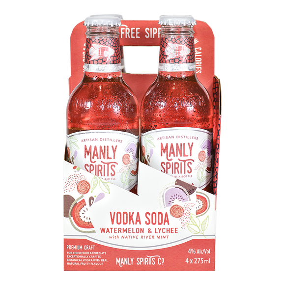 Manly Spirits Watermelon Lychee Vodka Soda 275mL
